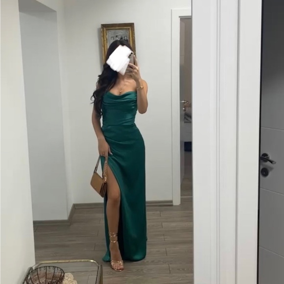 Tarik Ediz Emerald Dress Tarik Ediz 52118 Taffeta A-Line Gown With Ruffles Mydressline Tarik Ediz Emerald Dress Tarik Ediz 52118 Taffeta A-Line Gown With Ruffles Mydressline